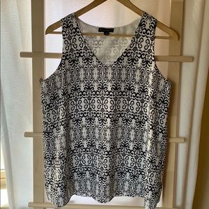 Navy and white Damask shell
